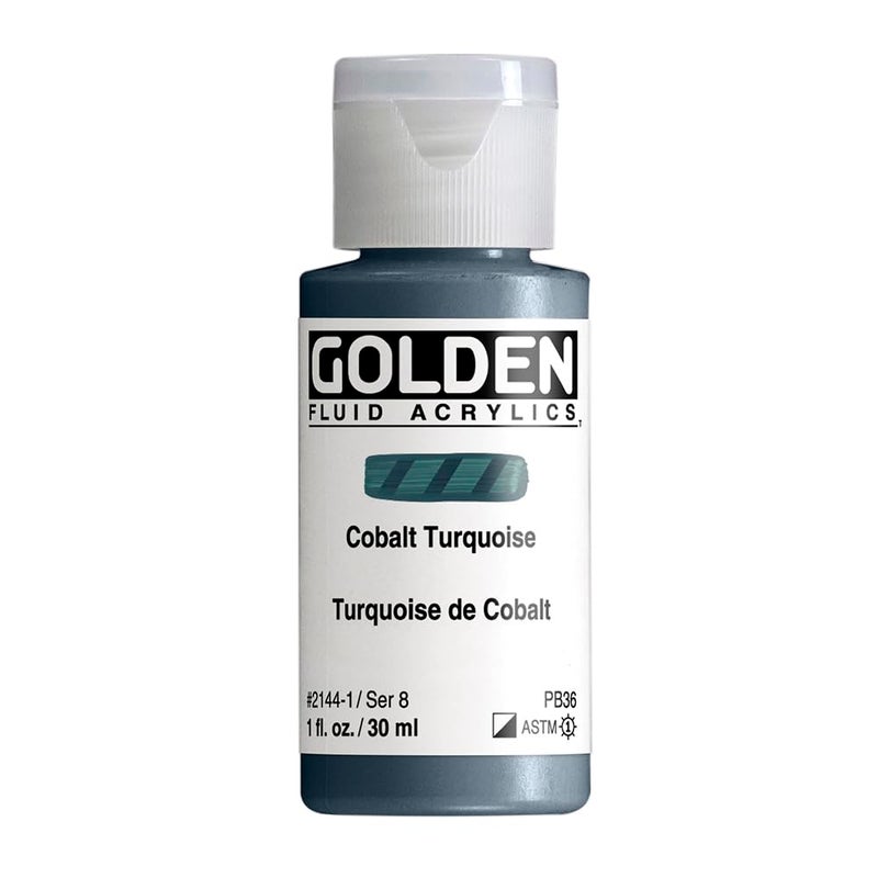 Golden Fluid Acrylics - Cobalt Turquois - 1 oz Bottle - Image 1