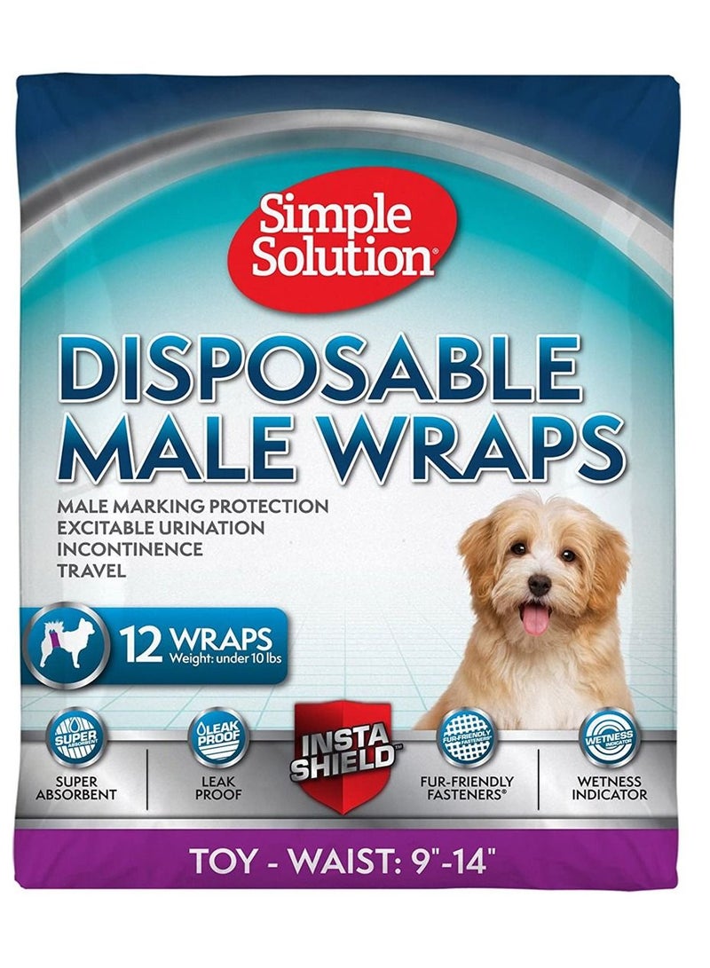 Simple Solution 12 قطعة لفافات للكلاب الذكور القابلة للاستخدام مرة واحدة XS - Image 1