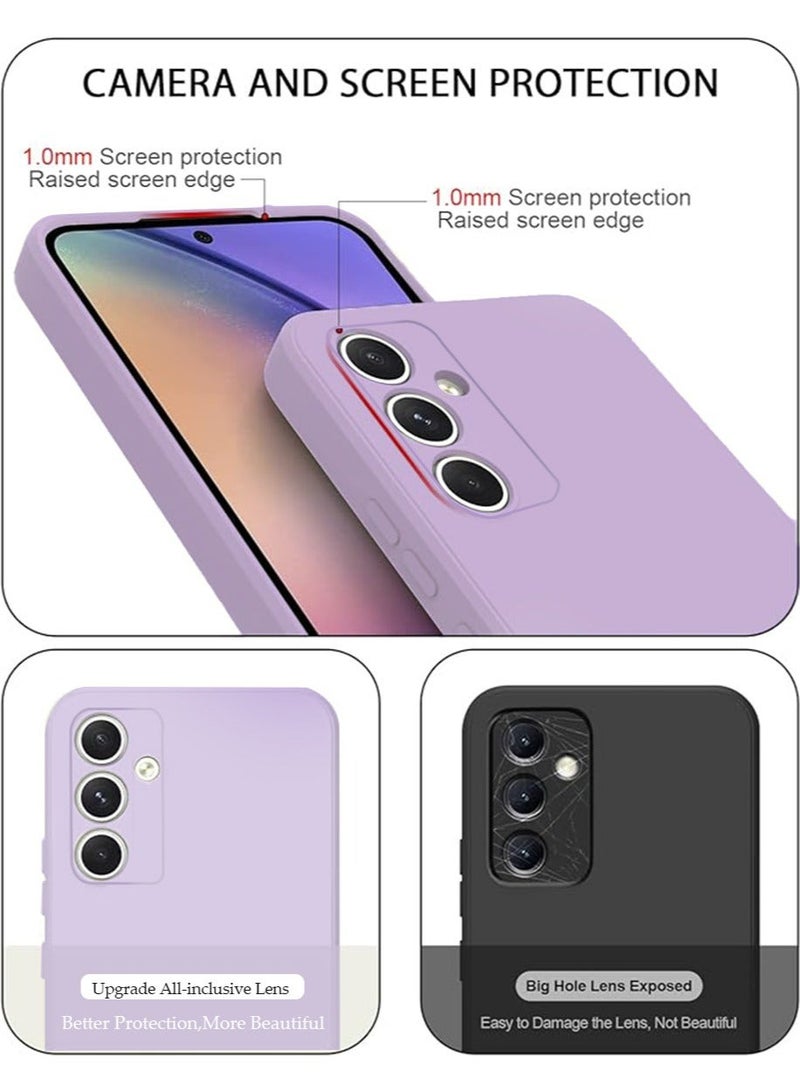 X-level أغطية سيليكون ناعمة لهاتف سامسونج جالاكسي A55 5G بحجم 6.6 بوصة، [حماية من السقوط بمعيار عسكري] [بطانة ميكروفايبر مضادة للخدوش] غطاء رفيع مضاد للصدمات لهاتف سامسونج جالاكسي A55 (بنفسجي زهري) - Image 2