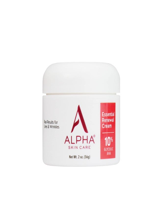 Alpha Skin Care Essential Renewal Cream, 10% Glycolic AHA, Anti-Aging Formula, Reduces Lines & Wrinkles, Alpha Hydroxy Acid Exfoliates for Smoother Skin, Normal, Sensitive or Dry Skin, 2 Oz - Image 1