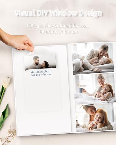 Artfeel Photo Album 4x6 with 300 PocketsSlipin Picture AlbumsLinen Cover Memory Book with Front WindowWhite Page Vertical Photo Book for WeddingFamilyAnniversareBabyVacation - Image 3