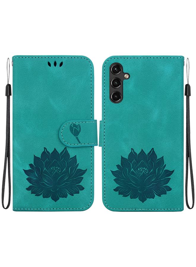 erorex Case For Samsung Galaxy A14 5G Lotus Embossed Leather Phone Case - Image 1