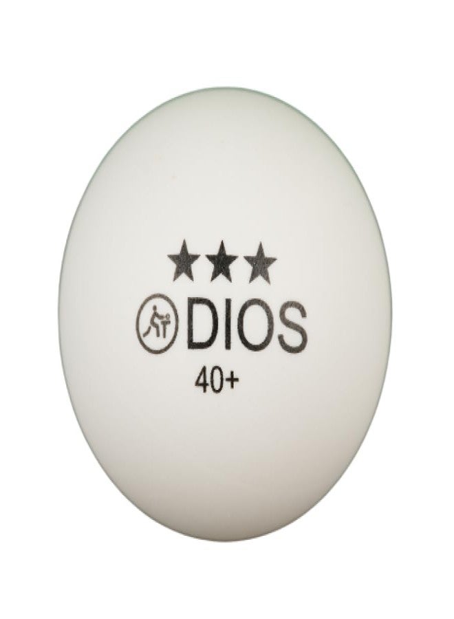 Dios 40+ 3 Star Table Tennis Balls | High-Performance ABS Ping Pong Balls for Professional Match & Training | Seamless Durable TT Balls for Kids & Adults | White | Pack of 6 - Image 3