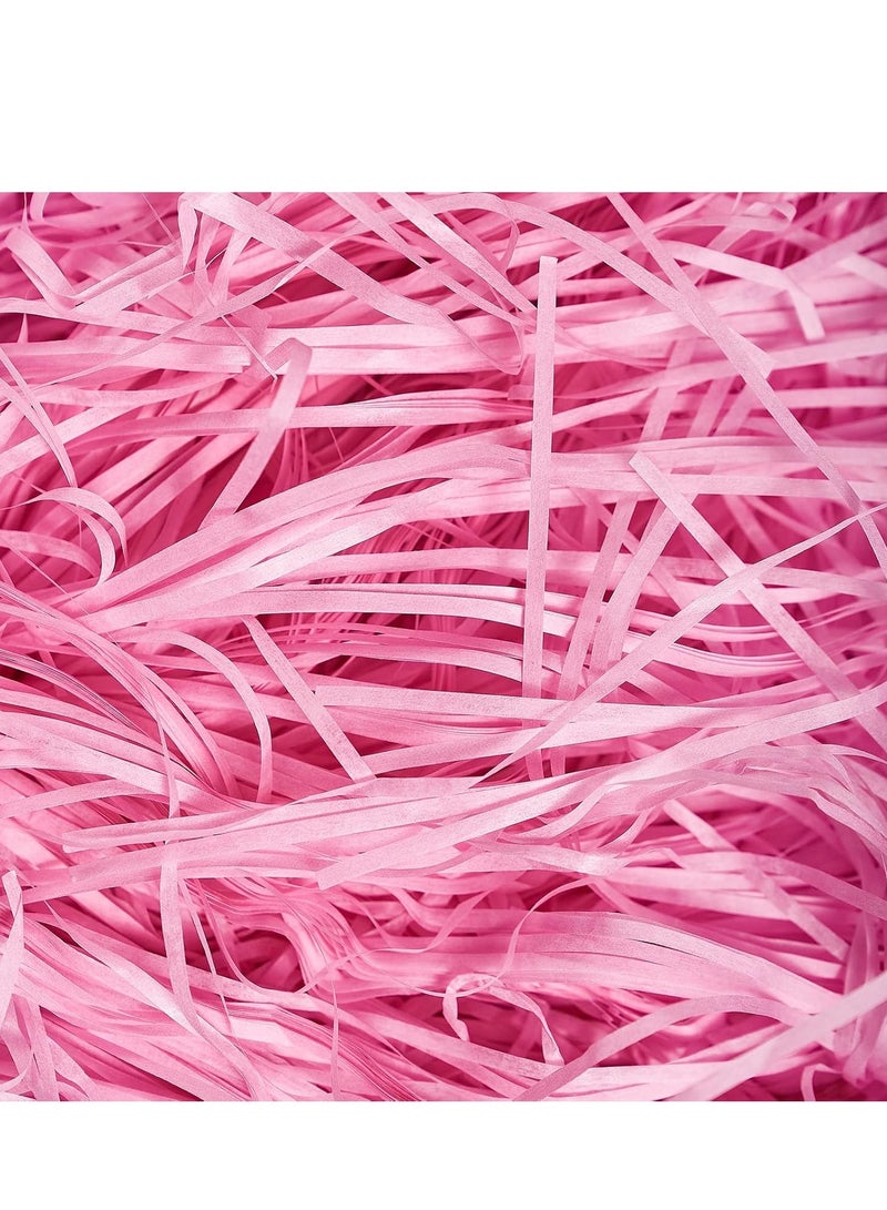 Home zone Raffia Paper Shreds Strands Eco friendly Shredded Crinkle Confetti Crinkle Cut Paper Filling Shredded Paper for Hamper Gift Box Filling (Pink)100 gram - Image 1