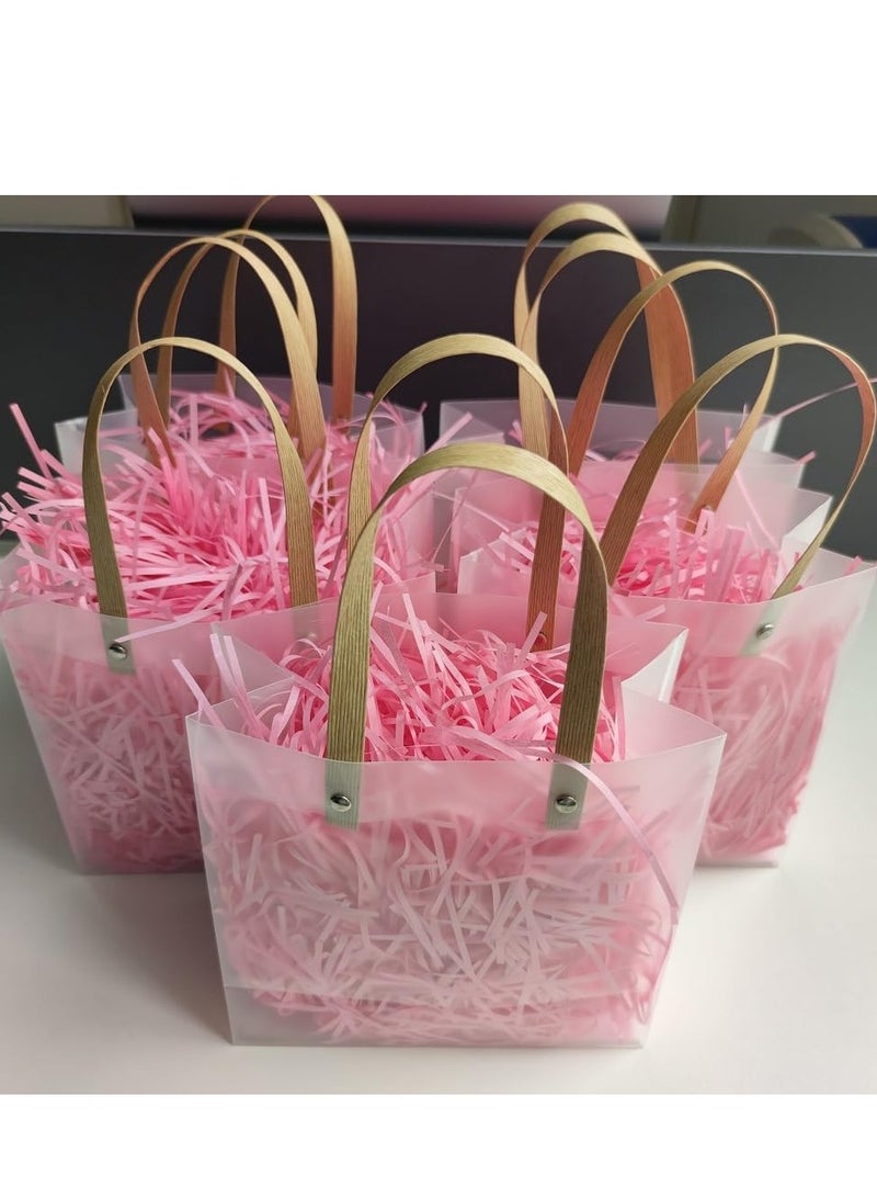 Home zone Raffia Paper Shreds Strands Eco friendly Shredded Crinkle Confetti Crinkle Cut Paper Filling Shredded Paper for Hamper Gift Box Filling (Pink)100 gram - Image 4