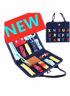Excefore ألعب لوحات مشغولة من الف felt للأطفال من عمر 1-6 / إدراك تهجئة الأبجدية، أنشطة التعلم DELFINO لتطوير المهارات الحركية الدقيقة لعبة سفر، ألعاب تعليمية حسية Montessori هدية للأطفال الصغار  - Image 2