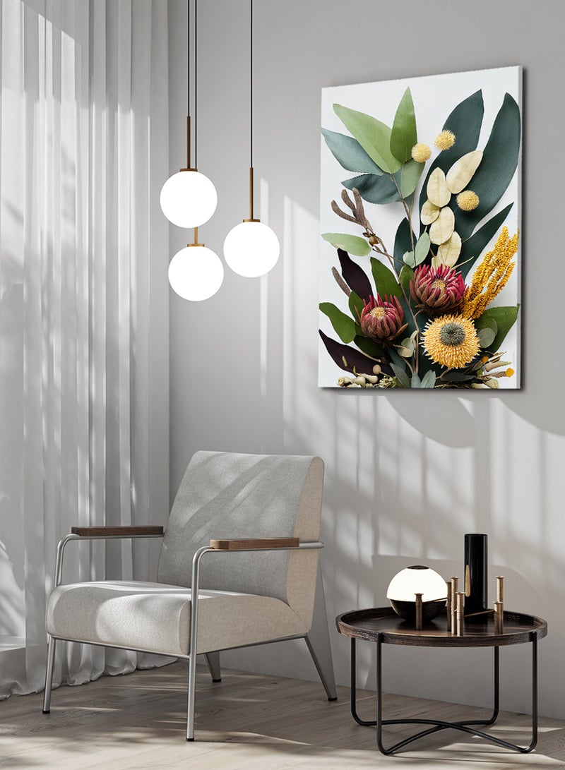 لوحة كانفاس على إطار خشبي بتصميم باقة من الزهور - Image 3