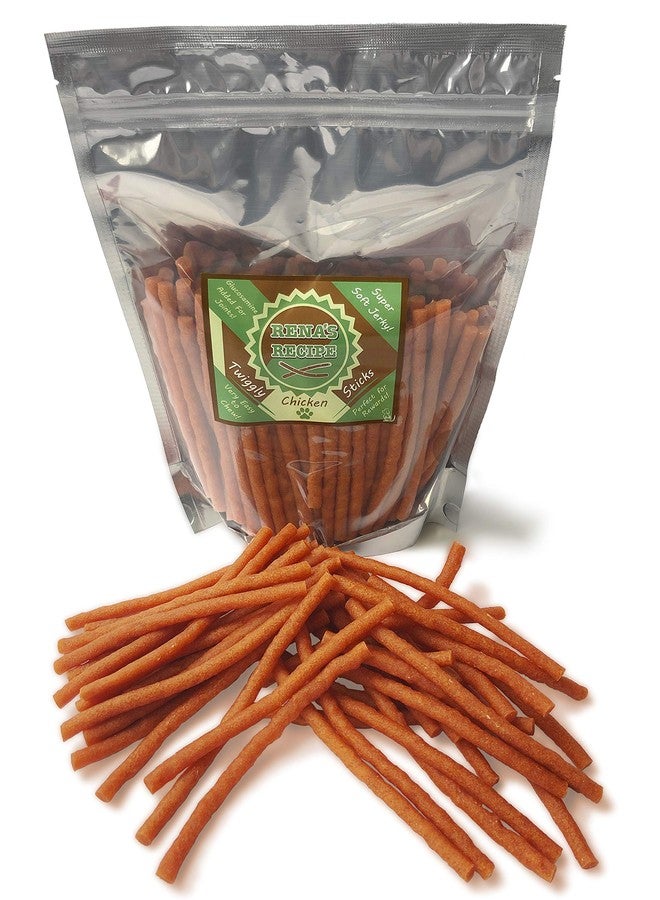Rena's Recipe Twiggly Chicken Sticks (24oz /1.5lbs) Big Pack (Around 100 Pieces) - Rawhide Free Soft Chicken Jerky Sticks with Glucosamine! - Image 1