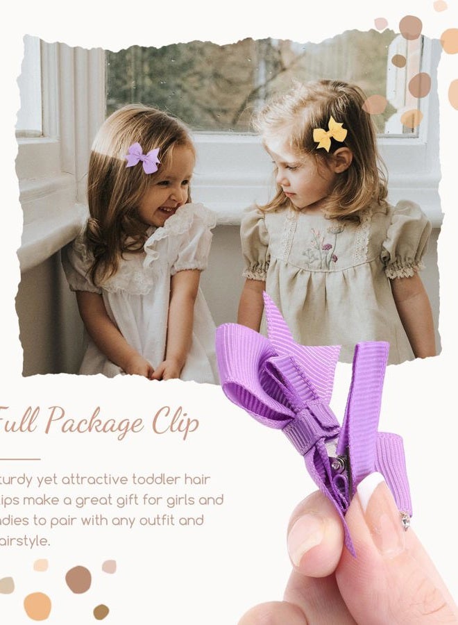 doboi Hair Clips 100PCS 2" Infant Grosgrain Boutique Ribbon Mini Bows for Girls Teens Infants Kids Toddlers Newborn - 50 Pairs Set - Image 3