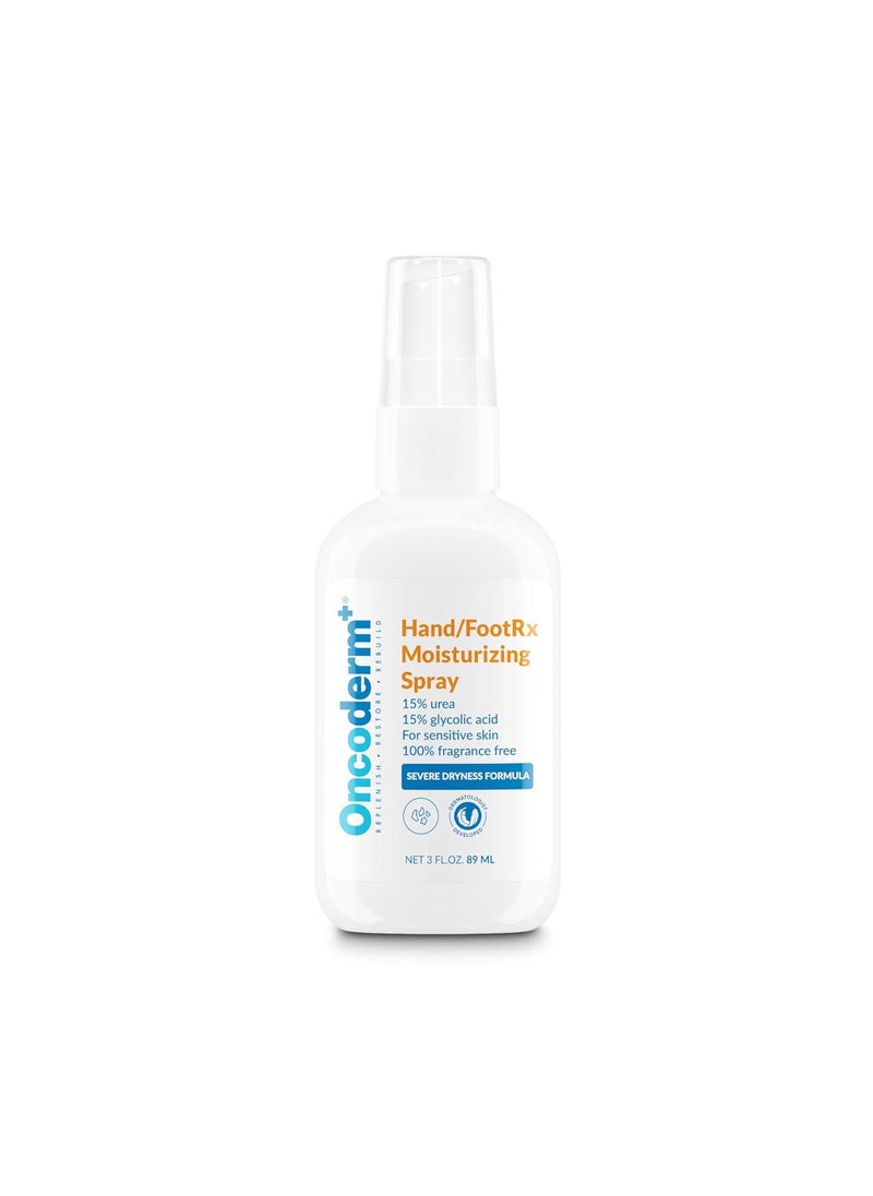 Oncoderm - Oncology Skin Care - Hand & FootRx Moisturizing Spray. Skin Care for People Living with Cancer. Great Gift for Chemo Patient. Designed by Oncologists and Dermatologists. Chemo Skin Care (3 Fl Oz) - Image 1