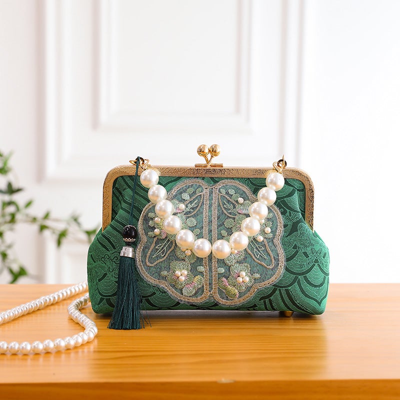 Instagram Style Women'S Bag Handbag Shoulder Bag Crossbody Bag Women'S Bag Cheongsam Bag Pearl Embroidered Women'S Bag - Image 3