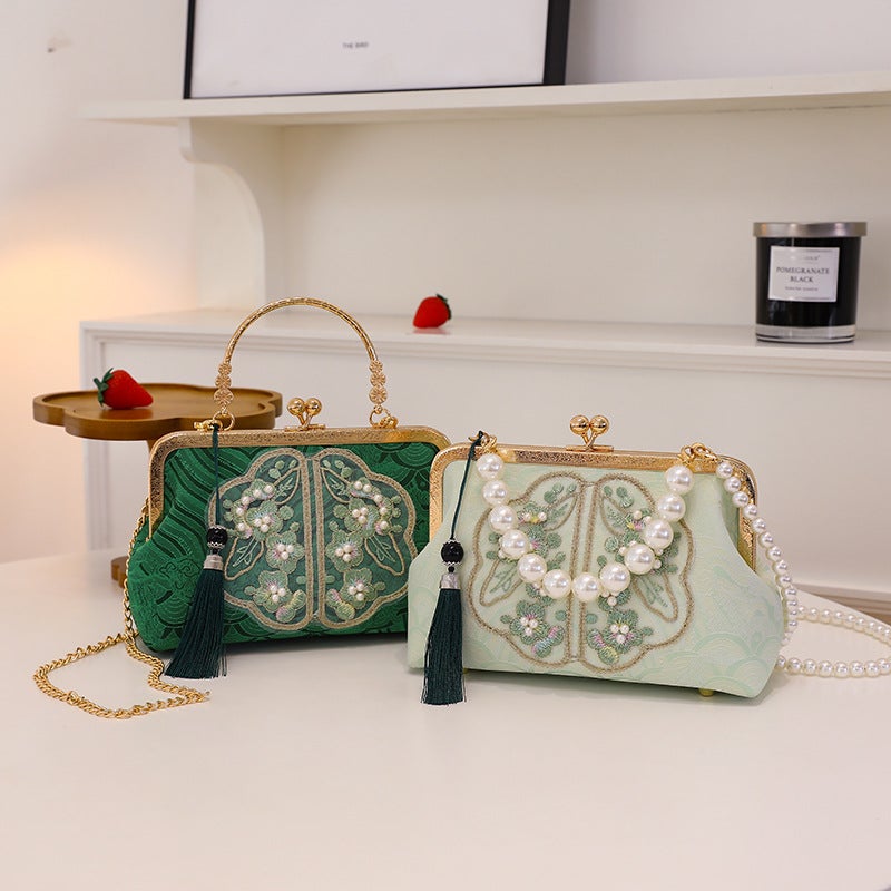 Instagram Style Women'S Bag Handbag Shoulder Bag Crossbody Bag Women'S Bag Cheongsam Bag Pearl Embroidered Women'S Bag - Image 2