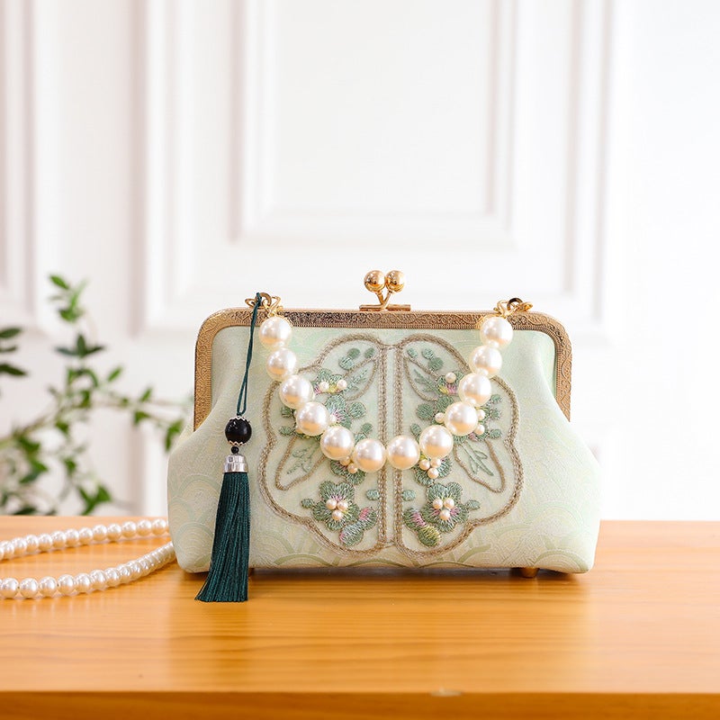 Instagram Style Women'S Bag Handbag Shoulder Bag Crossbody Bag Women'S Bag Cheongsam Bag Pearl Embroidered Women'S Bag - Image 4