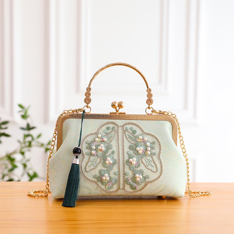 Instagram Style Women'S Bag Handbag Shoulder Bag Crossbody Bag Women'S Bag Cheongsam Bag Pearl Embroidered Women'S Bag - Image 1