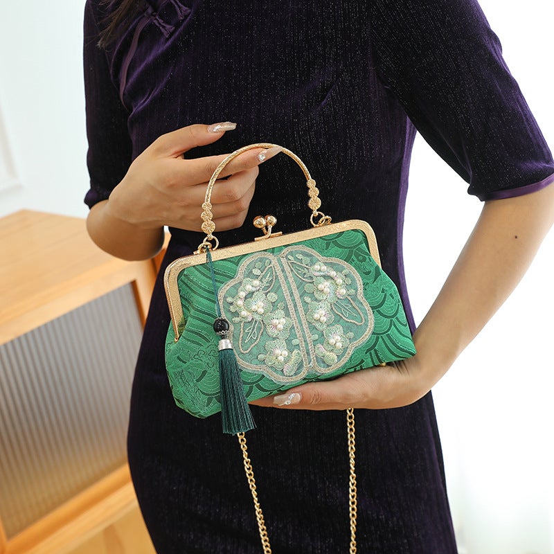 Instagram Style Women'S Bag Handbag Shoulder Bag Crossbody Bag Women'S Bag Cheongsam Bag Pearl Embroidered Women'S Bag - Image 5
