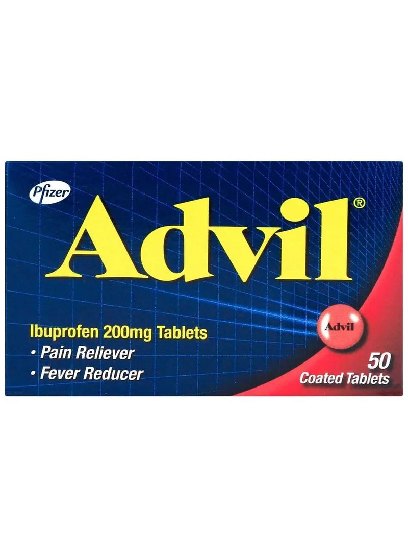 Advil Ibuprofen 200mg Pain Reliever/Fever Reducer Coated Tablets 50's