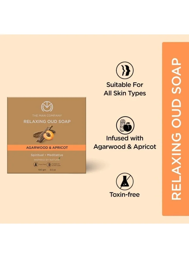 The Man Company Relaxing Old Soap Bar 100Gm, Premium Long-Lasting Freshness, Agarwood & Apricot, Glowing and Soft Skin, All Skin Types, Pack of 4