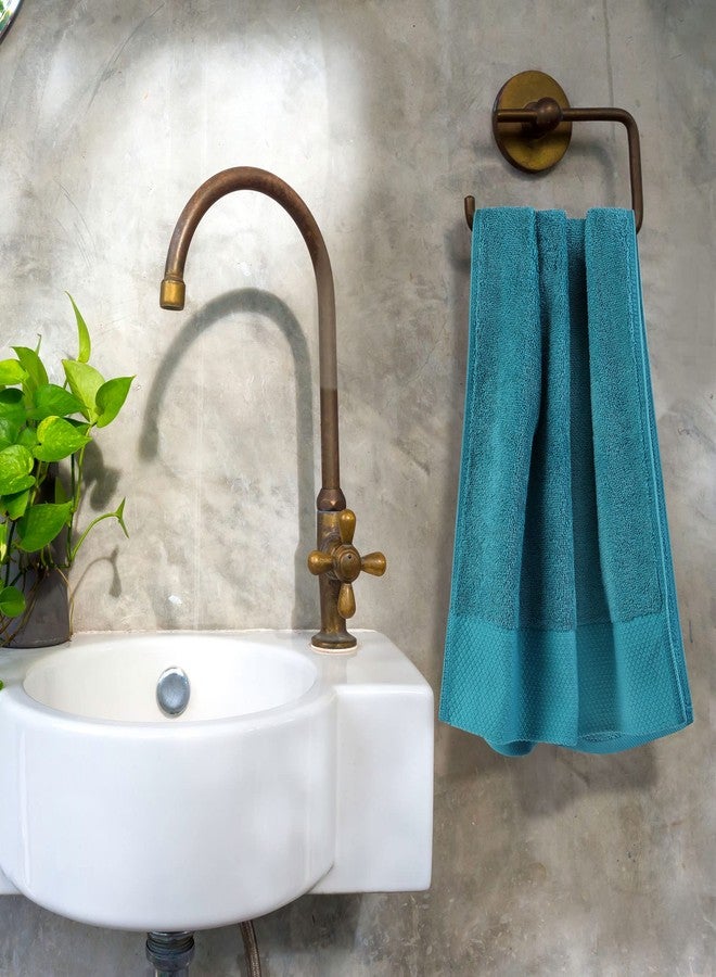 PiccoCasa 100% Cotton Hand Towels, 2 Pack Thick Face Towel Set Design, Super Soft and Highly Absorbent Hand Towel for Bathroom (Teal, 16 x 30 Inch) - Image 2