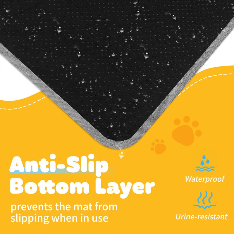 Powools Cat Litter Mat - 23.2'' x 14.6'' Small Litter Trapping Mat, Easy to Clean Litter Box Mat, Waterproof, Urine-Proof, Non-Slip Kitty Litter Mats for Floor, Grey - Image 5