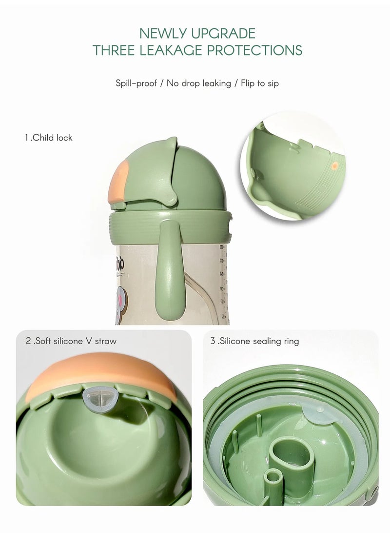 Aiwibi Baby Water Bottle with Straw, Safe Material, Wide-Neck Design, Vent System for 6 Months - 300mL (Assorted) - Image 4