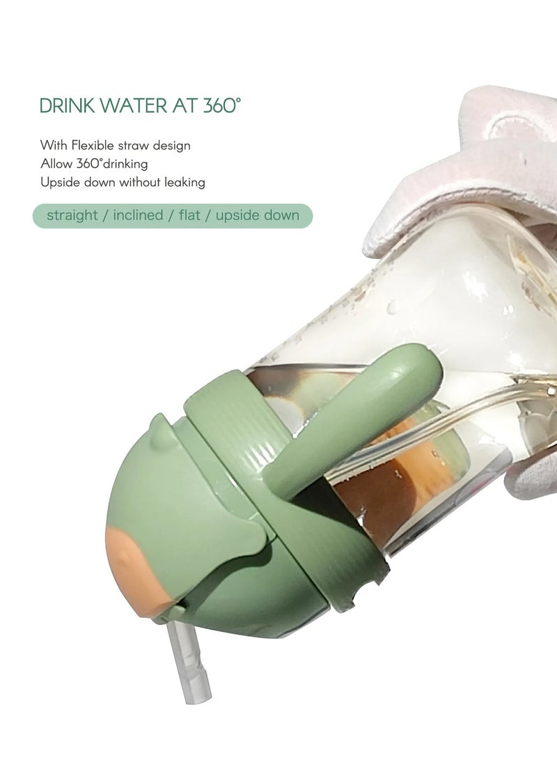 Aiwibi Baby Water Bottle with Straw, Safe Material, Wide-Neck Design, Vent System for 6 Months - 300mL (Assorted) - Image 3