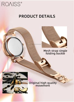 Women's Steel Mesh Strap Quartz Watch, Analog Display Round Dial with Dual Calendar, Luminous Waterproof Luxurious Wristwatch as Gift for Ladies - pzsku/ZD4084208EB6410E8521EZ/45/_/1729069330/6d27f240-4bc1-43b7-9cab-2cd44c8db655