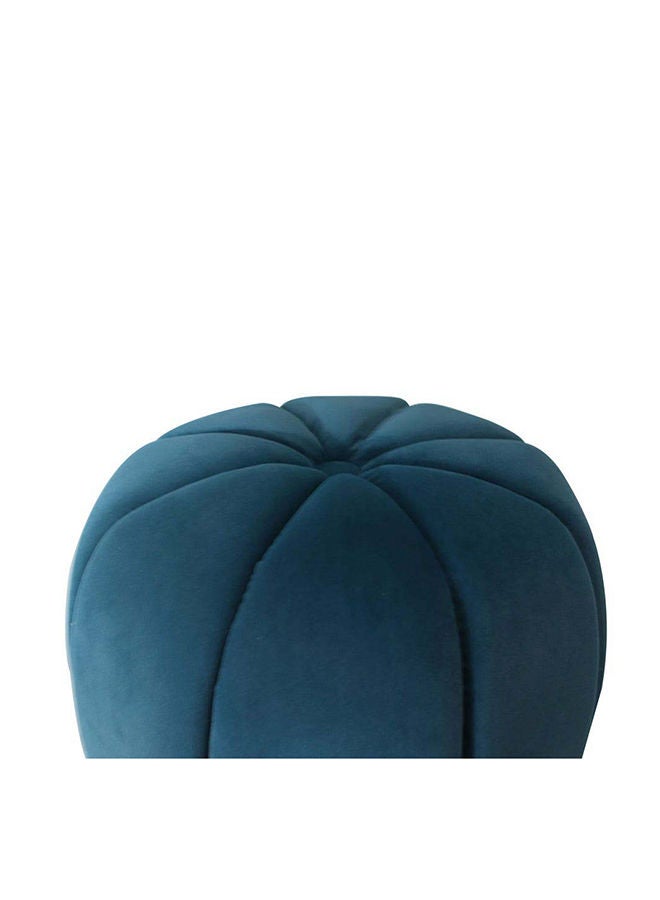 DANUBE HOME Phupa Velvet Pumpkin Pouf Multi Functional Ottoman Chair Soft Upholstered Footrest Modern Furniture For Living Room 44X44X42 cm Royal Blue  - Image 4