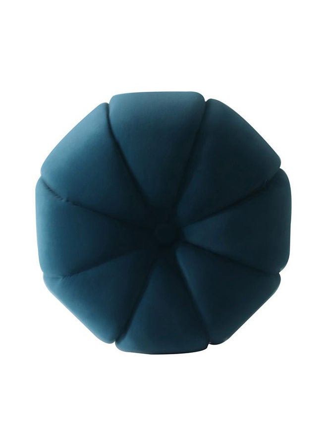 DANUBE HOME Phupa Velvet Pumpkin Pouf Multi Functional Ottoman Chair Soft Upholstered Footrest Modern Furniture For Living Room 44X44X42 cm Royal Blue  - Image 2
