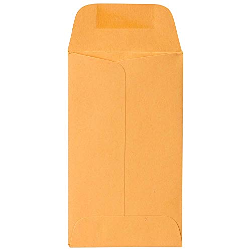 JAM PAPER #3 Coin Envelope - 2 1/2 x 4 1/4 - Brown Kraft Manila - 100/pack - Image 2