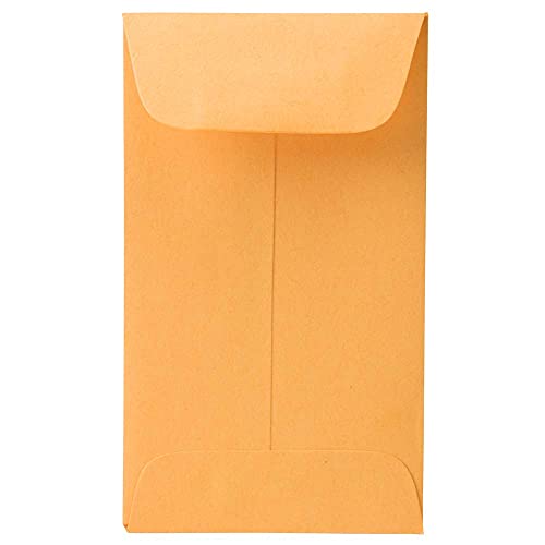 JAM PAPER #3 Coin Envelope - 2 1/2 x 4 1/4 - Brown Kraft Manila - 100/pack - Image 1