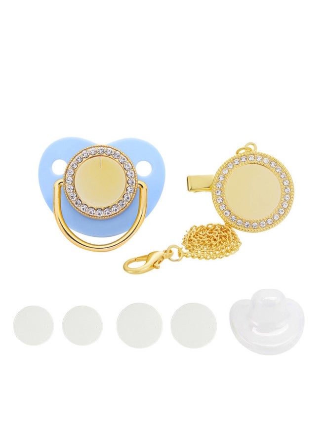 Spot Baby Pacifier With Drill Chain Play Mouth Silicone Sleep Shaped Pacifier Thermal Transfer Blank Pacifier
