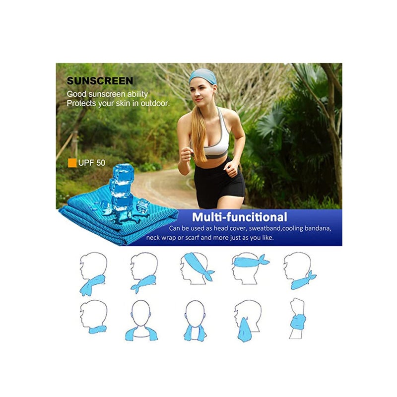 SOLARAE 3 Pcs Cooling Towel (120 x 30 cm) Cool Cold Towel for Neck, Microfibre Ice Towel, Soft Breathable Chilly Towel for Yoga, Golf, Gym, Camping, Running, Workout & More Activities - Image 5