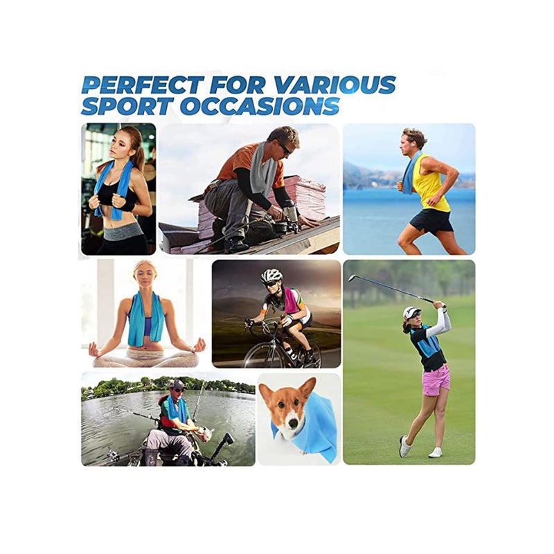 SOLARAE 3 Pcs Cooling Towel (120 x 30 cm) Cool Cold Towel for Neck, Microfibre Ice Towel, Soft Breathable Chilly Towel for Yoga, Golf, Gym, Camping, Running, Workout & More Activities - Image 4