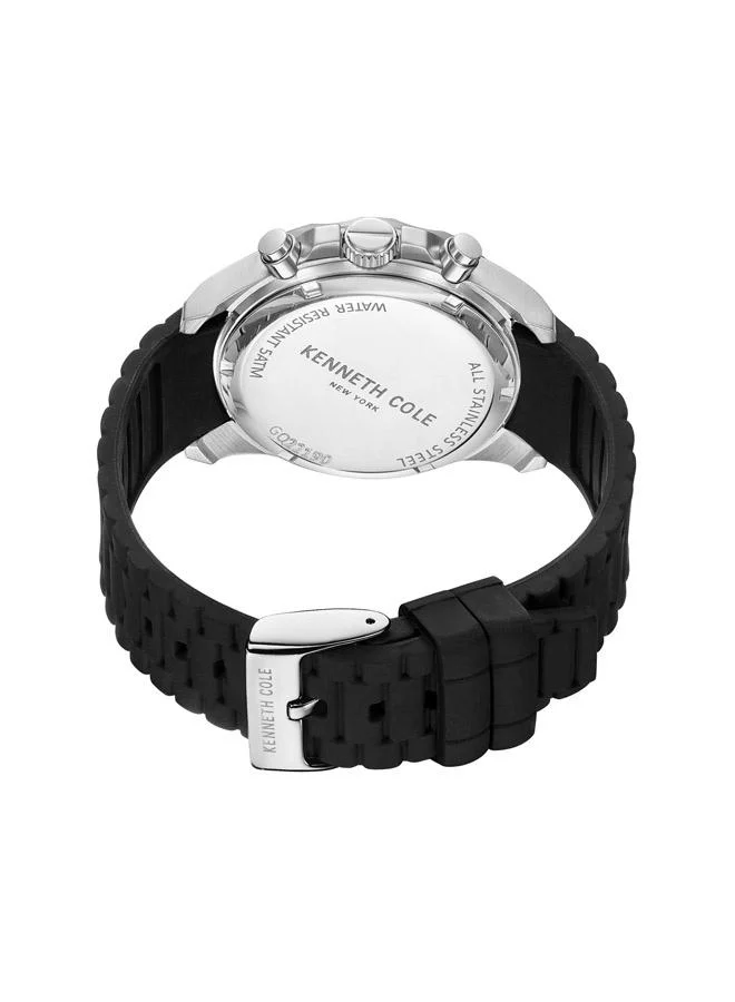 Kenneth Cole New York Watch For Men With Black Silicone Strap 43mm