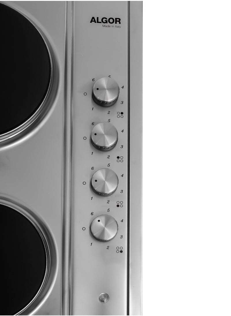 ALGOR Algor Built-in Electric Hob, Electronic touch, 9 Power levels, 60 ,Cm, 4 Burners,  Safety, Black - AL-H64EX  - Image 3