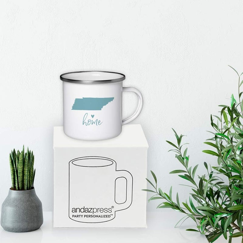 Andaz Press 11oz US State Stainless Steel Campfire Coffee Mug Gift Aqua Home Heart Tennessee 1Pack Metal Camping Camp Cup Long Distance Moving Away Hostess Graduation Gift - Image 4