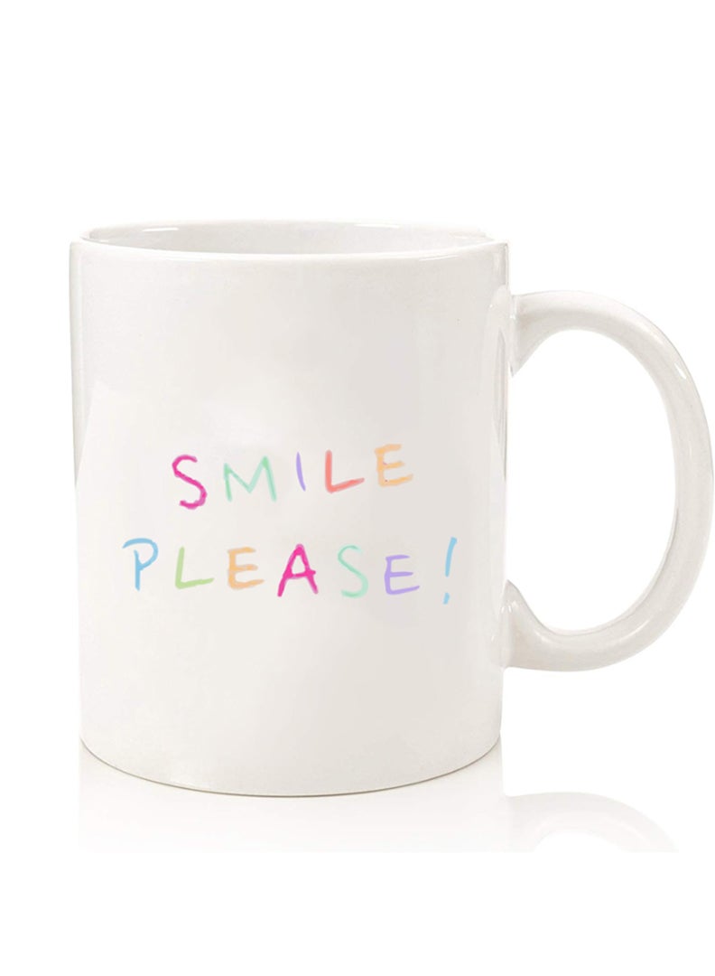 Theodor Premium Quality Two Sided Printed Coffee Mug Tea Cup For Home Office, Kids Men Women Smile please - Image 1