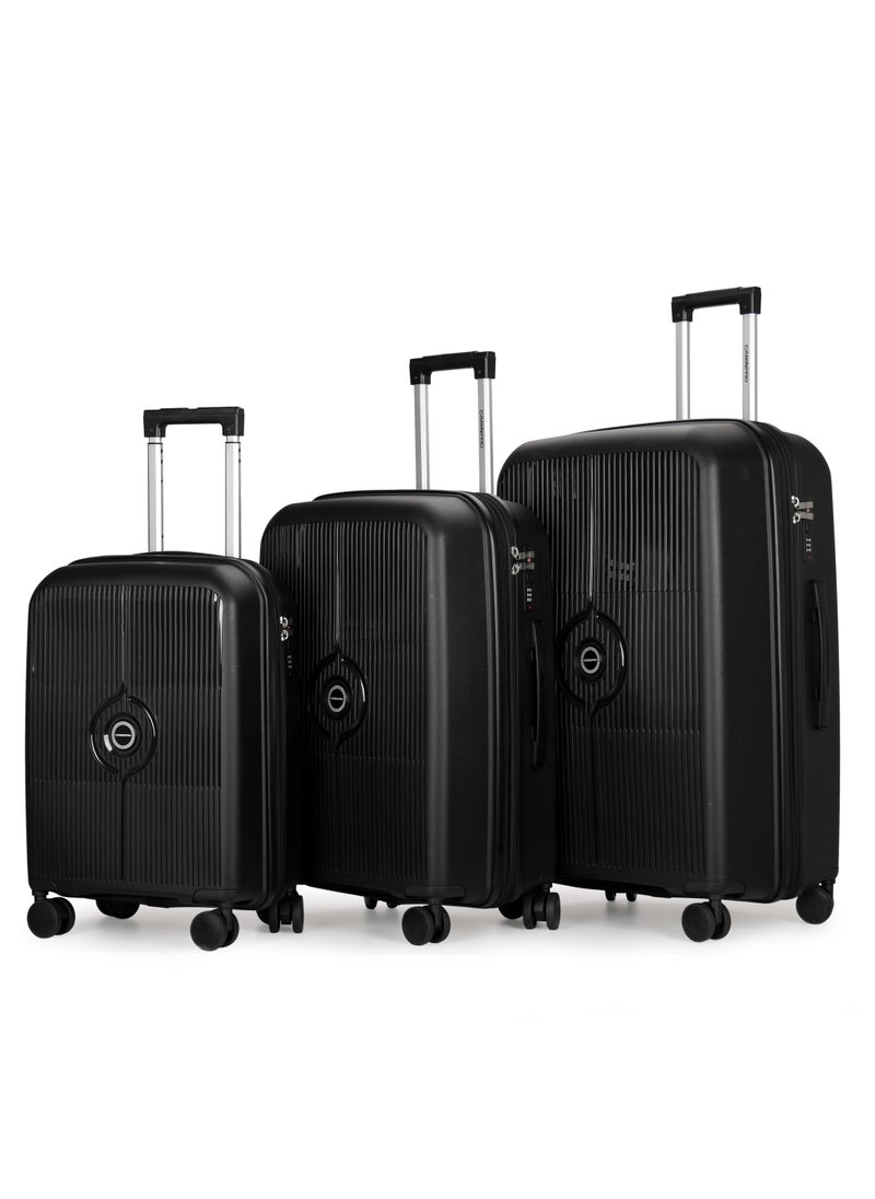 CABINPRO Unisex Expandable PP Fashion Trolley Luggage Set Lightweight Hard Shell Spinner luggage with 360° Degree 4 Twin Wheel and Double Zippers CP003  - Image 1