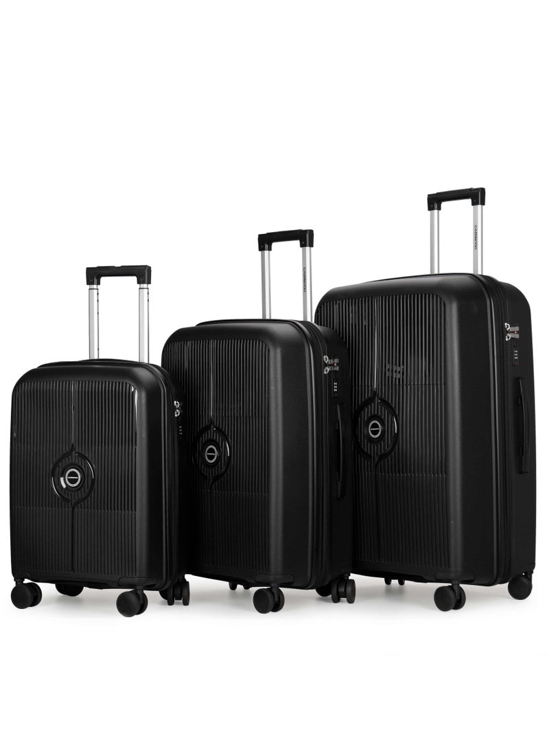 CABINPRO unisex expandable pp fashion trolley luggage set lightweight hard shell spinner luggage with 360° degree 4 twin wheel and double zippers cp003 - Image 1