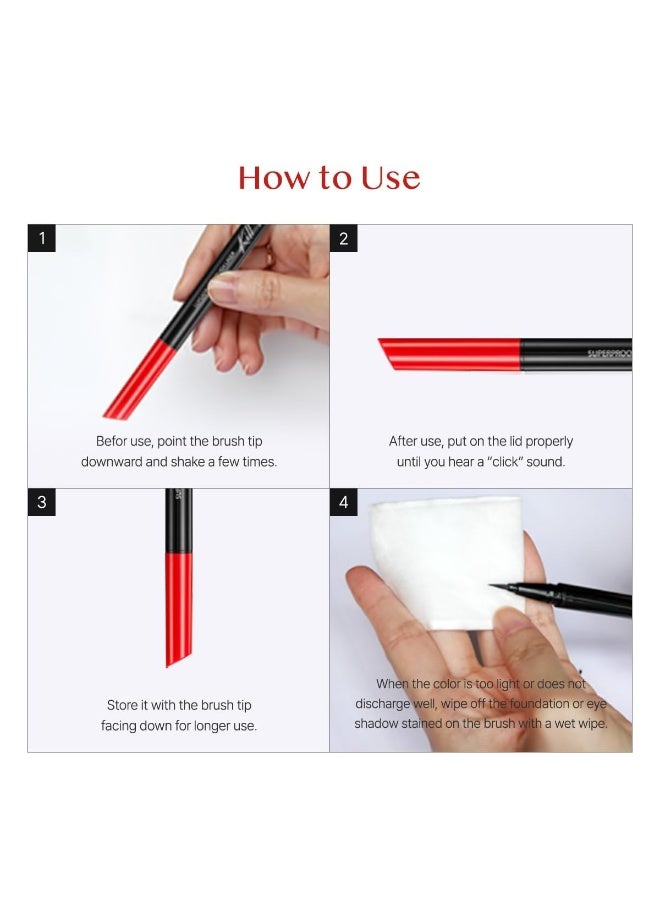 CLIO PROFESSIONAL CLIO Superproof Pen Liquid Eye Liner, Precision Tip, Long Lasting, Smudge-Resistant, High-Intensity Color (001 BLACK (NEW)) - Image 2