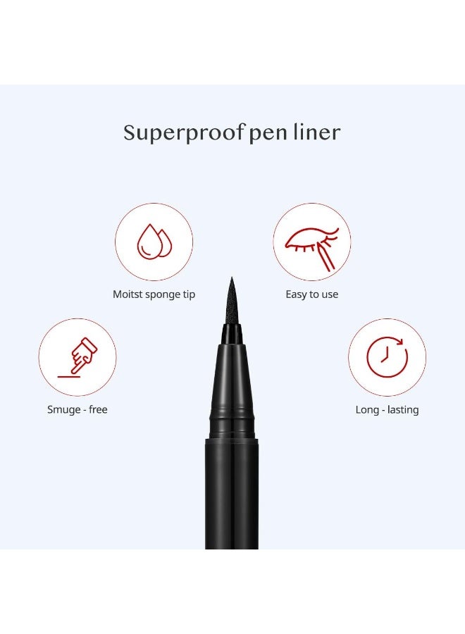 CLIO PROFESSIONAL CLIO Superproof Pen Liquid Eye Liner, Precision Tip, Long Lasting, Smudge-Resistant, High-Intensity Color (001 BLACK (NEW)) - Image 5