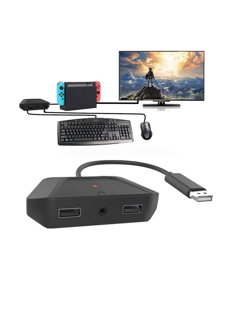 Captaintech Keyboard and Mouse Adapter with 3.5mm Audio Jack Compatible with for Nintendo Switch, for Xbox One, for PS4, for PS3. Perfect for Games Like for FPS, for TPS, for RPG and for RTS, etc. - Image 1