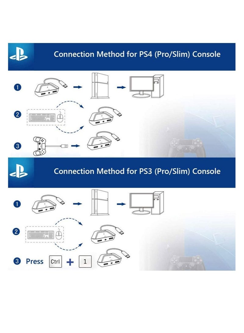 Captaintech Keyboard and Mouse Adapter with 3.5mm Audio Jack Compatible with for Nintendo Switch, for Xbox One, for PS4, for PS3. Perfect for Games Like for FPS, for TPS, for RPG and for RTS, etc. - Image 5