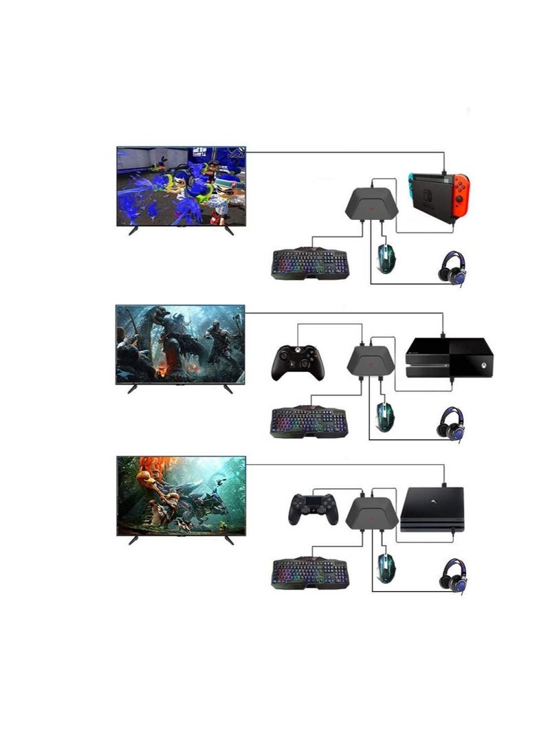 Captaintech Keyboard and Mouse Adapter with 3.5mm Audio Jack Compatible with for Nintendo Switch, for Xbox One, for PS4, for PS3. Perfect for Games Like for FPS, for TPS, for RPG and for RTS, etc. - Image 2