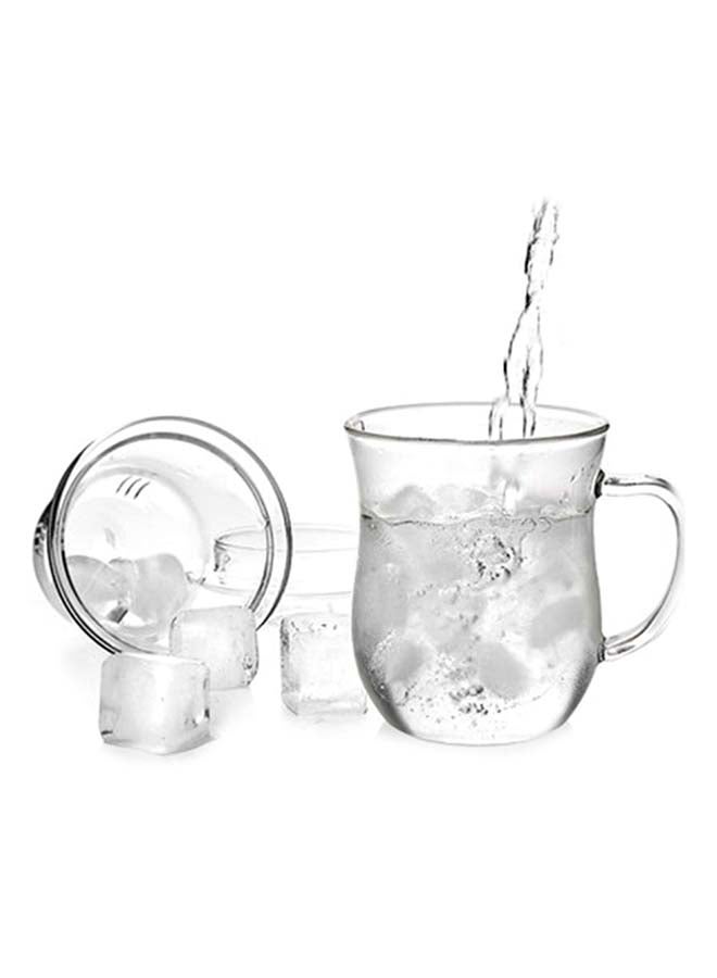 Set Of Mug And Strainer With Lid Glass 9X12.5X13centimeter Clear 9X12.5X13cm  - Image 2