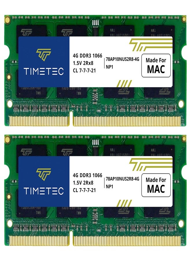 تايم تيك مجموعة ذاكرة Timetec سعة 8 جيجابايت (قطعتان × 4 جيجابايت) متوافقة مع ذاكرة Apple DDR3 بسرعة 1067 ميجاهرتز / 1066 ميجاهرتز PC3-8500 CL7 لأجهزة MacBook و MacBook Pro و iMac و Mac Mini (أواخر 2008، أوائل/منتصف/أواخر 2009، منتصف 2010) SODIMM لترقية ذاكرة الوصول العشوائي (RAM) لأجهزة Mac - Image 1
