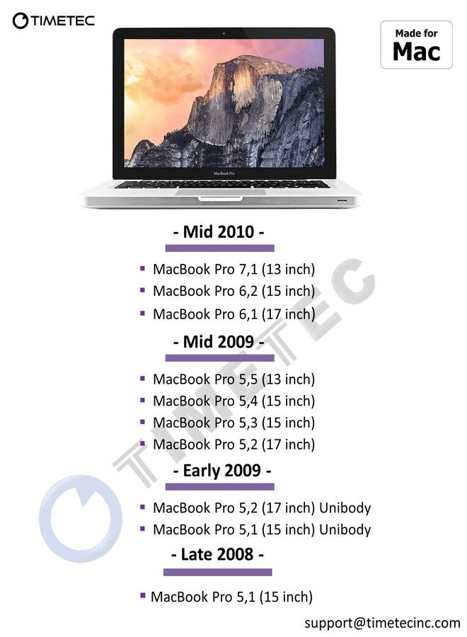 تايم تيك مجموعة ذاكرة Timetec سعة 8 جيجابايت (قطعتان × 4 جيجابايت) متوافقة مع ذاكرة Apple DDR3 بسرعة 1067 ميجاهرتز / 1066 ميجاهرتز PC3-8500 CL7 لأجهزة MacBook و MacBook Pro و iMac و Mac Mini (أواخر 2008، أوائل/منتصف/أواخر 2009، منتصف 2010) SODIMM لترقية ذاكرة الوصول العشوائي (RAM) لأجهزة Mac - Image 4