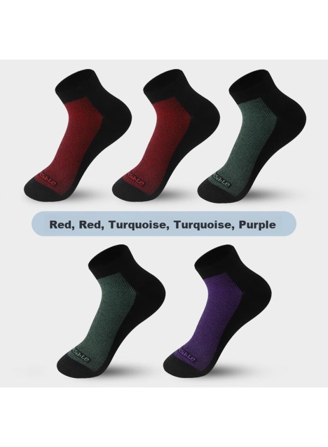 Invisible Yinmingshun Spring And Autumn Antibacterial Deodorant Short Socks, Breathable Mesh, Simple And Fashionable, Casual Men's Boat Socks, Sweat-absorbing Versatile Socks, Gift Box Set - Image 3