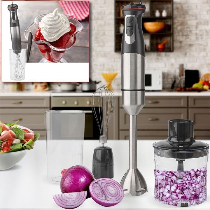 Derovan 800 W Hand Blender – Variable Speed Control with Turbo, Stainless Steel Shaft & Blade, Compact 4-in-1 Set - Image 4