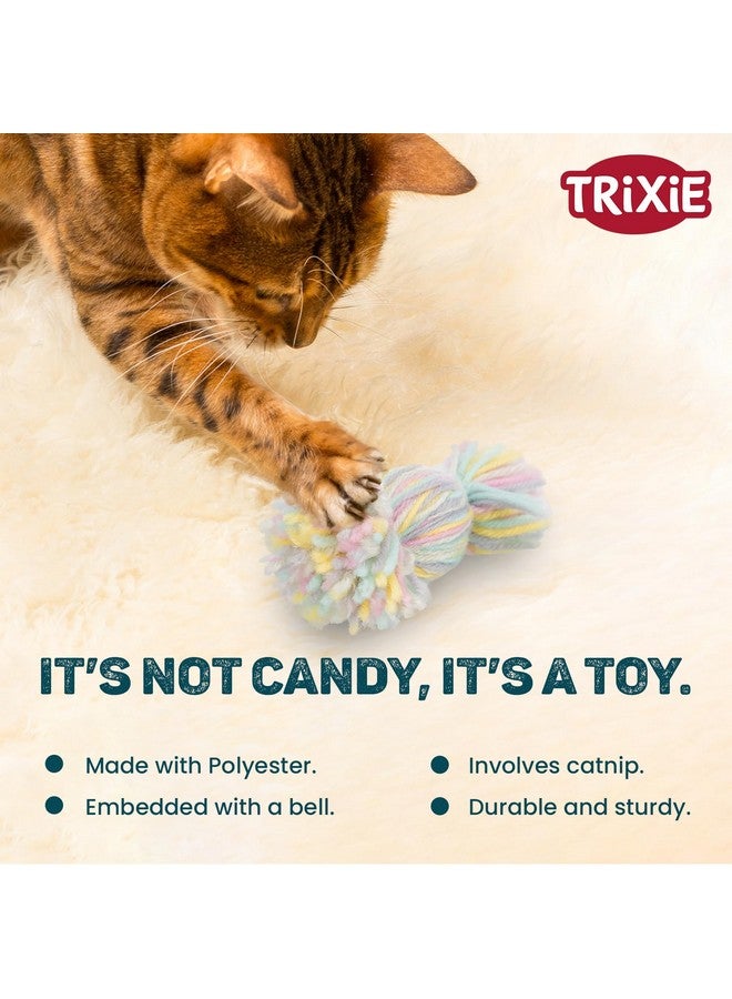 تريكسي لعبة قطط ناعمة من القطيفة مع جرس - لعبة تفاعلية، غنية بالنعناع البري، مصنوعة من البلاستيك/البوليستر الآمن، تعزز النشاط والصحة، مثالية للتدريب - Image 5